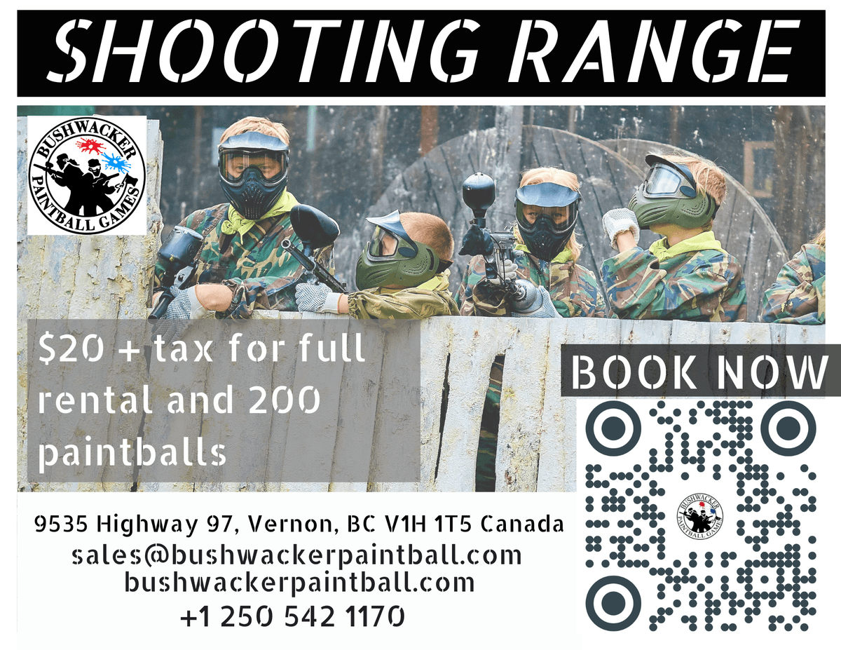Shooting range — full rental gear and 200 paintballs for $20 + tax